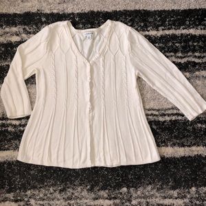 Croft & Borrow white cropped cardigan